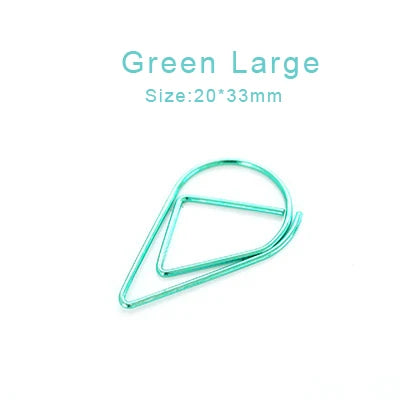 Phantaci Drop Shape Paper Clips Gold Silver Kawaii Office by zapcart