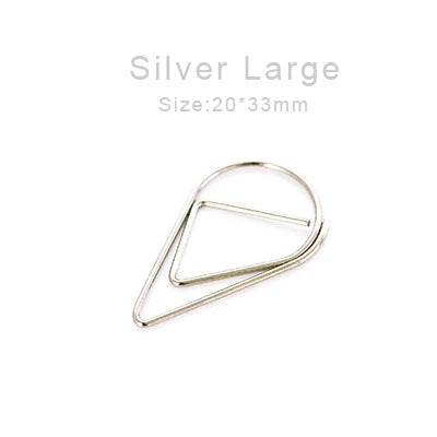 Phantaci Drop Shape Paper Clips Gold Silver Kawaii Office by zapcart