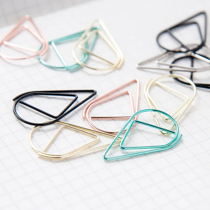 Phantaci Drop Shape Paper Clips Gold Silver Kawaii Office by zapcart