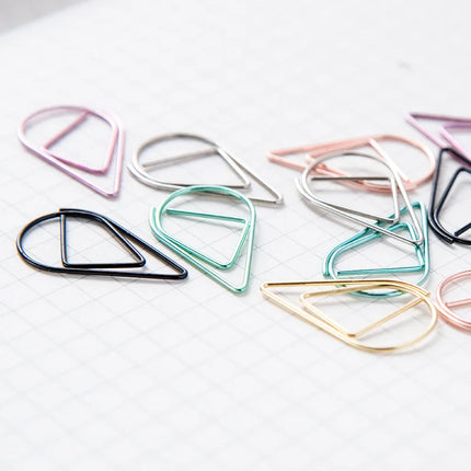 Phantaci Drop Shape Paper Clips Gold Silver Kawaii Office by zapcart