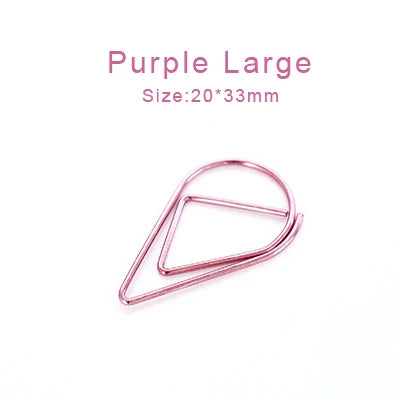 Phantaci Drop Shape Paper Clips Gold Silver Kawaii Office by zapcart