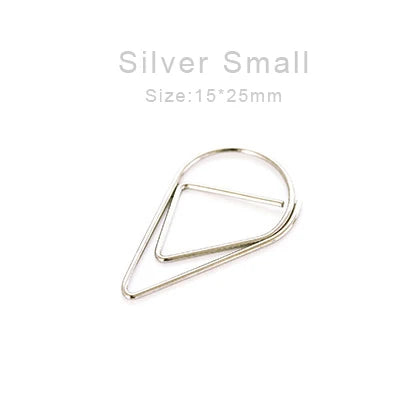 Phantaci Drop Shape Paper Clips Gold Silver Kawaii Office by zapcart