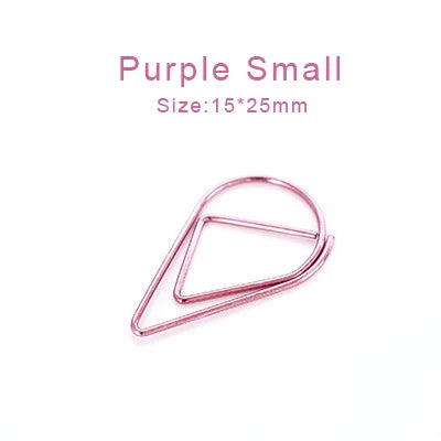 Phantaci Drop Shape Paper Clips Gold Silver Kawaii Office by zapcart