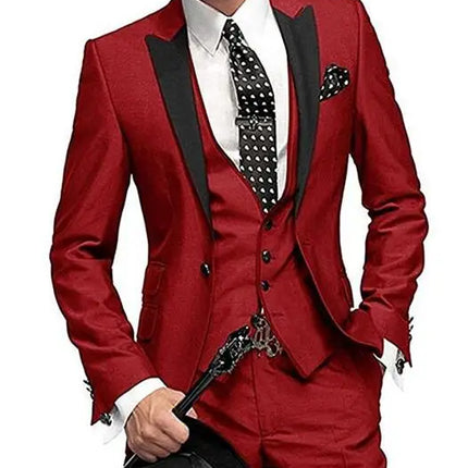 Solovedress Mens Slim Burgundy Tuxedo Wedding Suits by zapcart