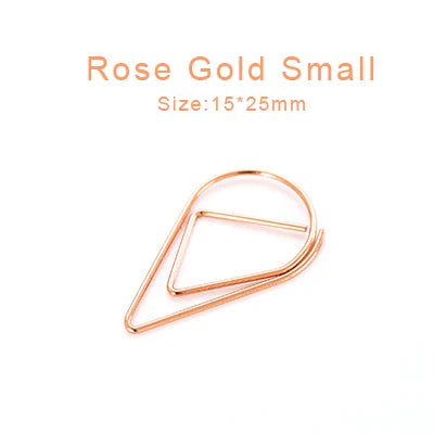 Phantaci Drop Shape Paper Clips Gold Silver Kawaii Office by zapcart