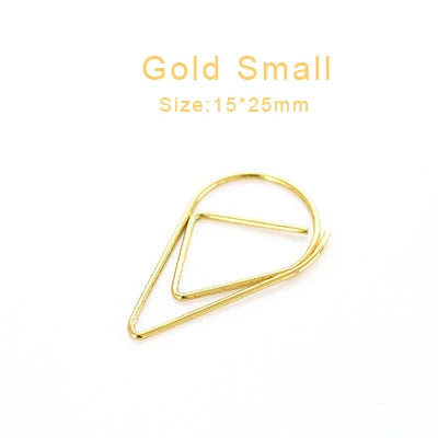 Phantaci Drop Shape Paper Clips Gold Silver Kawaii Office by zapcart