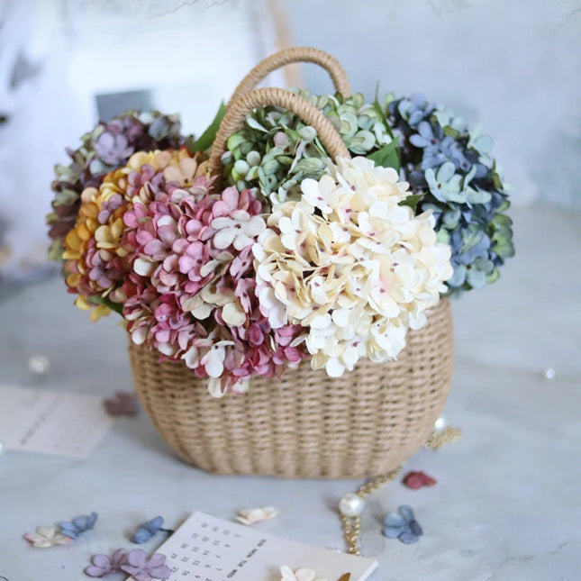 SMR Silk Hydrangea Artificial Flowers Vase For Home Decor by zapcart