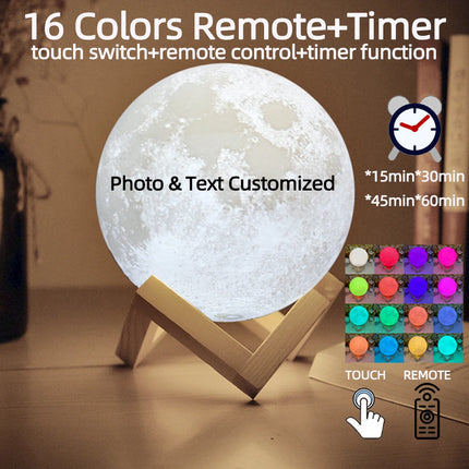 3D Printing Moon Lamp Personalized Photo Text Customized USB Night Light Birthday Mother Day Valentine's Christmas Lunar Gift by zapcart