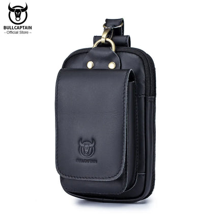 BullCaptain Leather Mens Waist Pack Hook Design Phone Pouch by zapcart