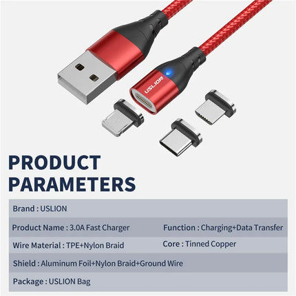 USLION Magnetic Charger Cable For iPhone Fast Charge by zapcart