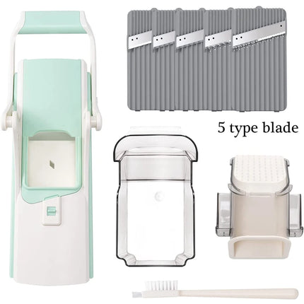 LMETJMA Adjustable Mandoline Slicer Stainless Steel Vegetable Slicer Julienne Safe Vegetable Dicer Onion Carrot Slicer KC0420 by zapcart