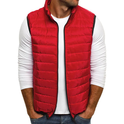 Aiwetin Mens Cotton Padded Sleeveless Vest Winter Warmth by zapcart