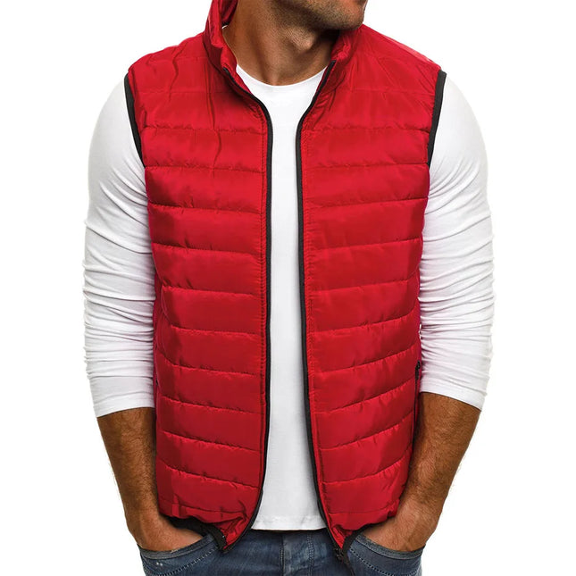 Aiwetin Mens Cotton Padded Sleeveless Vest Winter Warmth by zapcart