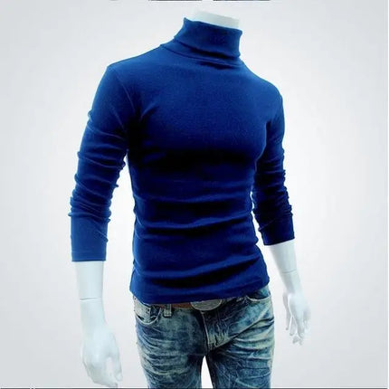 2020Fashion Men Turtleneck Sweater Solid Color Pullover by zapcart