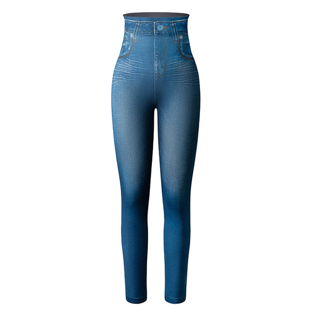 Miss Moly Faux Denim Leggings For Women Slim Fit Jeans by zapcart
