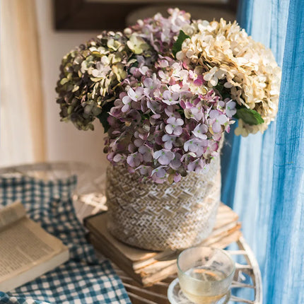 SMR Silk Hydrangea Artificial Flowers Vase For Home Decor by zapcart