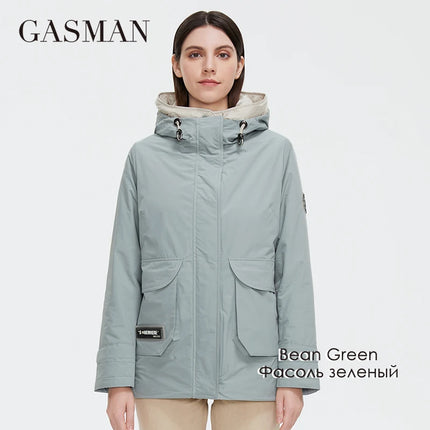 GASMAN Women Quilted Hooded Parka Jacket Spring Autumn by zapcart