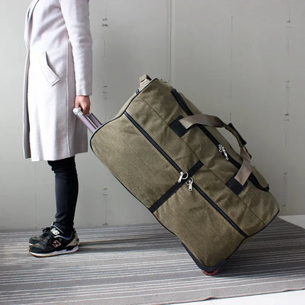 GraspDream Study Abroad Lightweight Canvas Trolley Bag 26In by zapcart