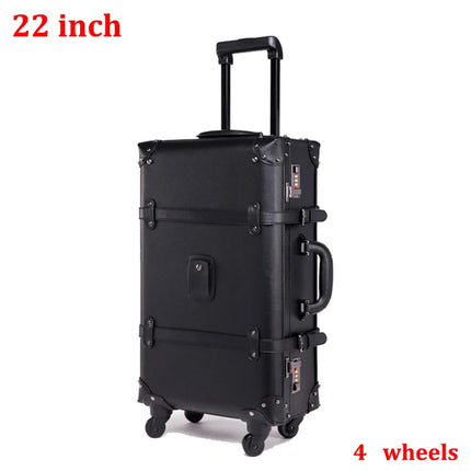 LEINASEN Retro Luggage Set Spinner Women 24 Inch Trolley by zapcart
