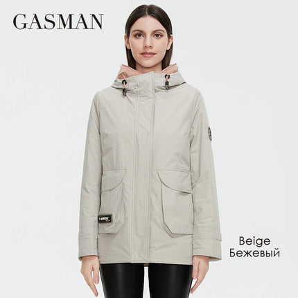 GASMAN Women Quilted Hooded Parka Jacket Spring Autumn by zapcart