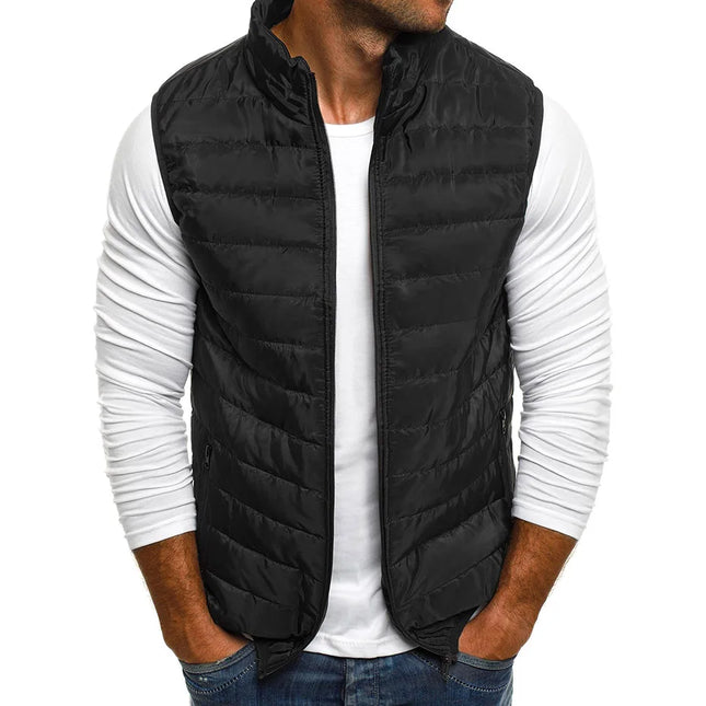 Aiwetin Mens Cotton Padded Sleeveless Vest Winter Warmth by zapcart