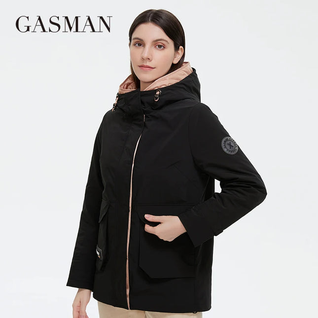 GASMAN Women Quilted Hooded Parka Jacket Spring Autumn by zapcart