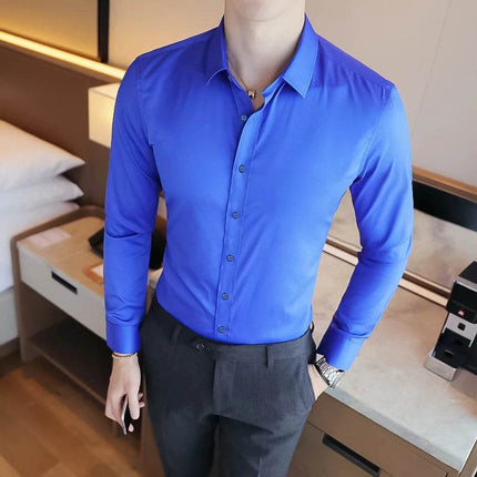 Qj Cinga Men Slim Fit Formal Shirt Square Collar 5XL by zapcart