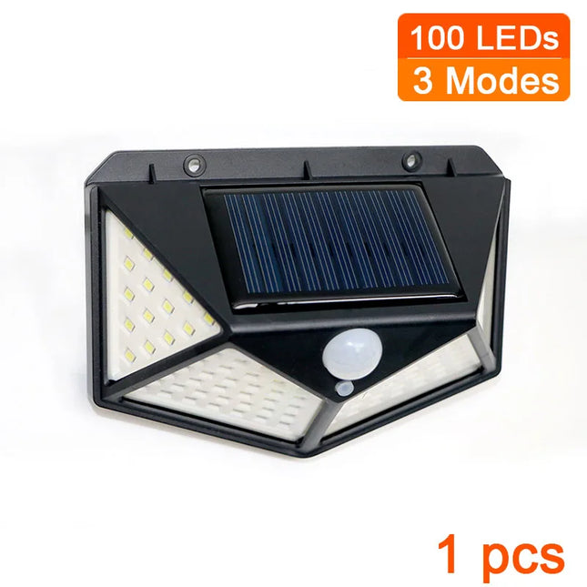 Dengsum 4 Sided 100LED Garden Solar Wall Light with Motion by zapcart