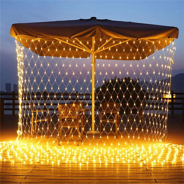 WHATOOK LED Net String Lights 3x2m And 6x4m Outdoor Decor by zapcart