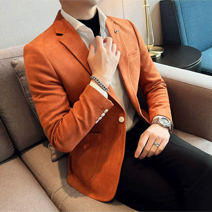 Mens Slim Fit Velvet Blazer Coat CN Zhejiang Plus Size 4XL by zapcart