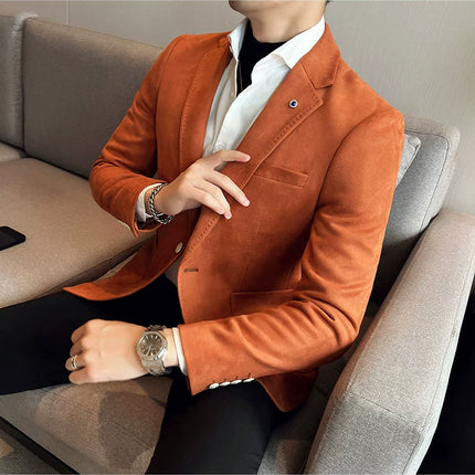 Mens Slim Fit Velvet Blazer Coat CN Zhejiang Plus Size 4XL by zapcart