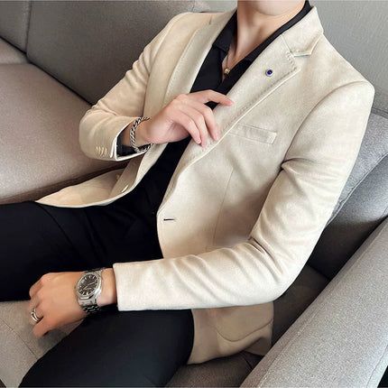 Mens Slim Fit Velvet Blazer Coat CN Zhejiang Plus Size 4XL by zapcart