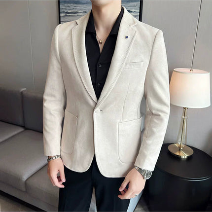 Mens Slim Fit Velvet Blazer Coat CN Zhejiang Plus Size 4XL by zapcart