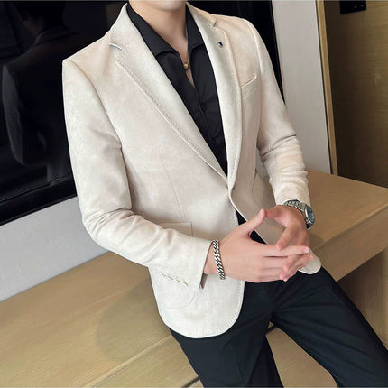Mens Slim Fit Velvet Blazer Coat CN Zhejiang Plus Size 4XL by zapcart