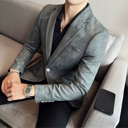 Mens Slim Fit Velvet Blazer Coat CN Zhejiang Plus Size 4XL by zapcart