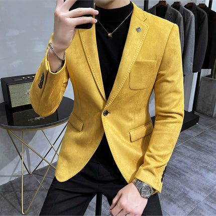 Men's Slim Fit Blazer Button High Quality CN Zhejiang by zapcart
