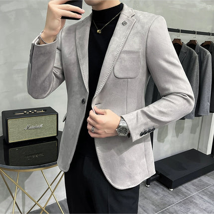 Men's Slim Fit Blazer Button High Quality CN Zhejiang by zapcart