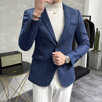 Men's Slim Fit Blazer Button High Quality CN Zhejiang by zapcart