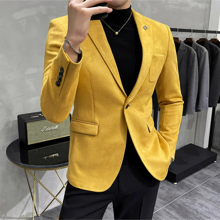 Men's Slim Fit Blazer Button High Quality CN Zhejiang by zapcart