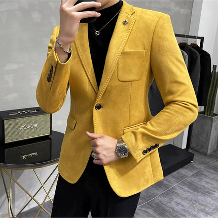 Men's Slim Fit Blazer Button High Quality CN Zhejiang by zapcart