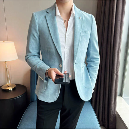 Mens Slim Fit Velvet Blazer Coat CN Zhejiang Plus Size 4XL by zapcart
