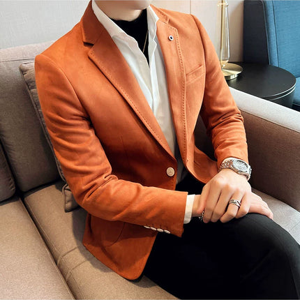 Mens Slim Fit Velvet Blazer Coat CN Zhejiang Plus Size 4XL by zapcart