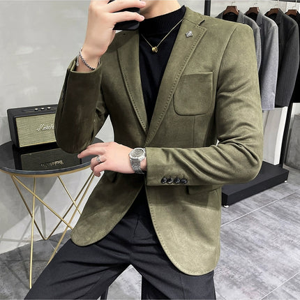 Men's Slim Fit Blazer Button High Quality CN Zhejiang by zapcart