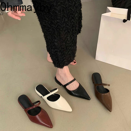 Muels Pointed Toe Women Flats Slippers All Day Comfort by zapcart