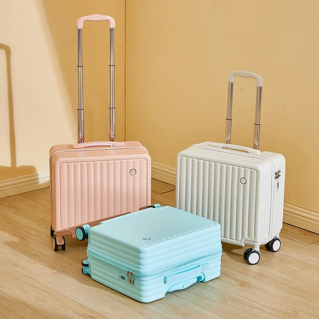 18 inches Travel Luggage Airline Cute Suitcase Password Box Silent Wheel Lightweight Chassis Mounted Universal by zapcart