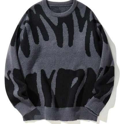 CN Fujian Mens Irregular Jacquard Pullover Sweater Casual by zapcart