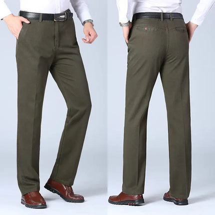 ENWEIGECN Mens Cotton Business Casual Pants Black Spring by zapcart