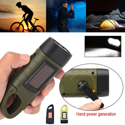 Brangdy LED Flashlight Tent Light Portable Solar Hand Crank by zapcart