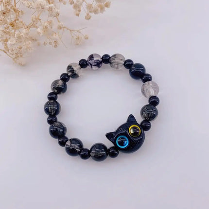 Couples Matching Glow In The Dark Cat Head Bracelets by zapcart
