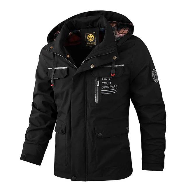 Jiangxi Men Waterproof Windbreaker Hooded Jacket Fleece by zapcart